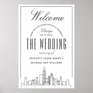Herzlich willkommen auf unserer Chicagoer Hochzeit Poster