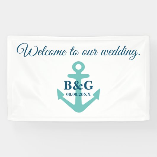 Herzlich willkommen auf unserer eleganten Hochzeit Banner (Horizontal)