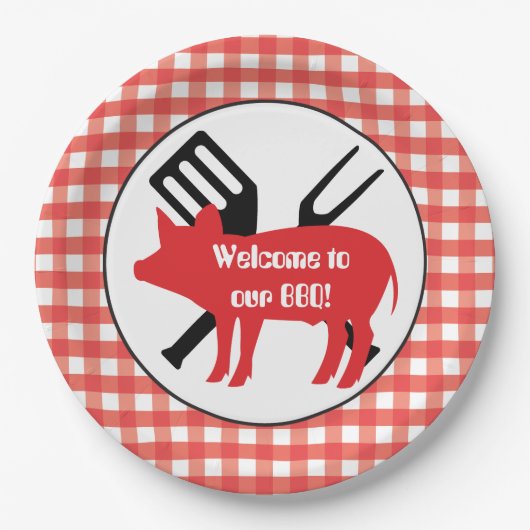 Herzlich willkommen auf unserer GRILLEN Party Papi Pappteller (Vorderseite)