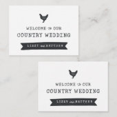 Herzlich willkommen auf unserer Landhochzeit Moder Mitteilungskarte (Vorne/Hinten)