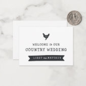 Herzlich willkommen auf unserer Landhochzeit Moder Mitteilungskarte (Vorderseite/Rückseite Beispiel)