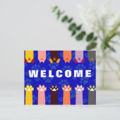 Herzlich willkommen auf unserer Postkarte für Hund (Stehend Vorderseite)