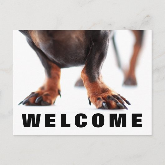 Herzlich Willkommen auf unserer Postkarte für Hund (Vorderseite)