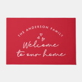 Herzlich willkommen auf unserer Zuhause. Fußmatte (Vorderseite)