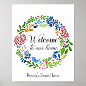 Herzlich willkommen auf unserer Zuhause Green Blac Poster (Vorne)