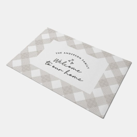 Herzlich willkommen auf unserer Zuhause in moderne Fußmatte (Schrägansicht)