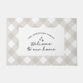 Herzlich willkommen auf unserer Zuhause in moderne Fußmatte (Vorderseite)