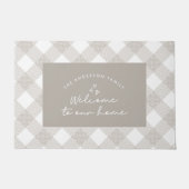 Herzlich willkommen auf unserer Zuhause in moderne Fußmatte (Vorderseite)