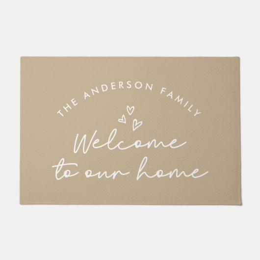 Herzlich willkommen auf unserer Zuhause mit modern Fußmatte (Vorderseite)