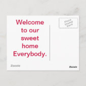 Herzlich willkommen auf unserer Zuhause Postkarte (Rückseite)