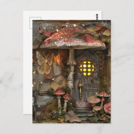 Herzlich Willkommen bei Cotgcore Fairy Moth Postkarte (Vorne/Hinten)