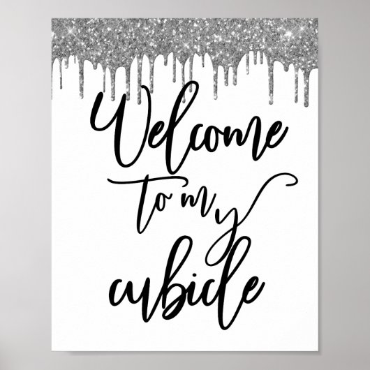 Herzlich willkommen bei der Arbeit meines Cubicle Poster (Vorne)