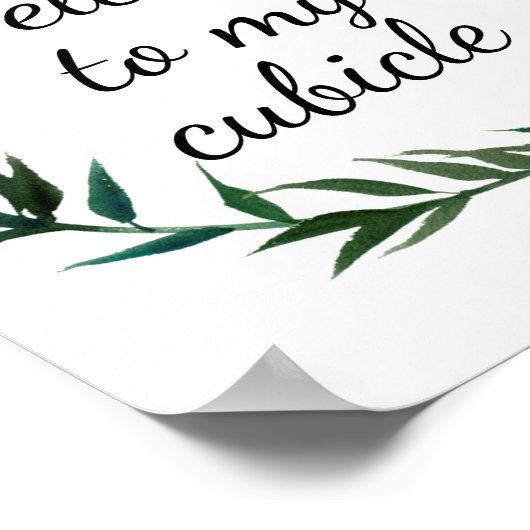 Herzlich willkommen bei der Arbeit meines Cubicle Poster (Ecke)