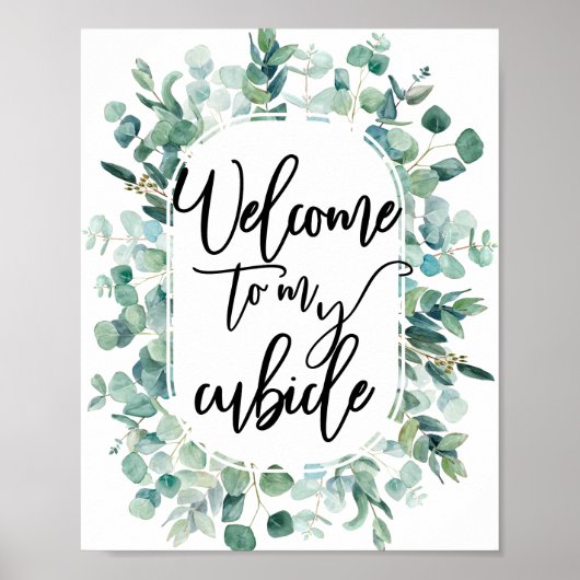 Herzlich willkommen bei der Arbeit meines Cubicle Poster (Vorne)