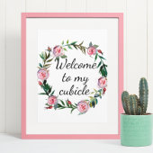 Herzlich willkommen bei der Arbeit meines Cubicle Poster
