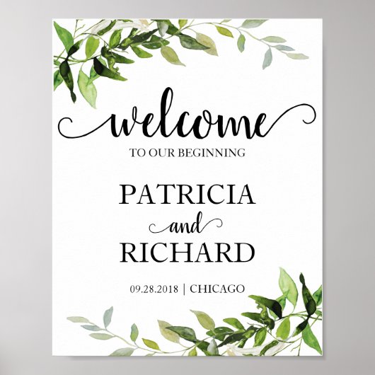 Herzlich willkommen bei der Grünen Hochzeit unsere Poster (Vorne)