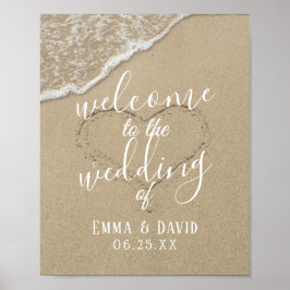Herzlich Willkommen bei der Hochzeit am Sandstrand Poster