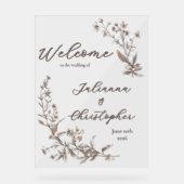 Herzlich willkommen bei der Hochzeit der eleganten Acrylschild (Vorderseite)