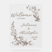 Herzlich willkommen bei der Hochzeit der eleganten Acrylschild (Vorderseite)