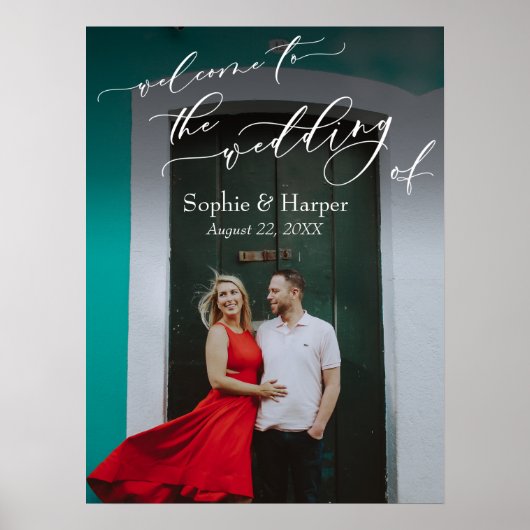 Herzlich willkommen bei der Hochzeit des Fotos Poster (Vorne)