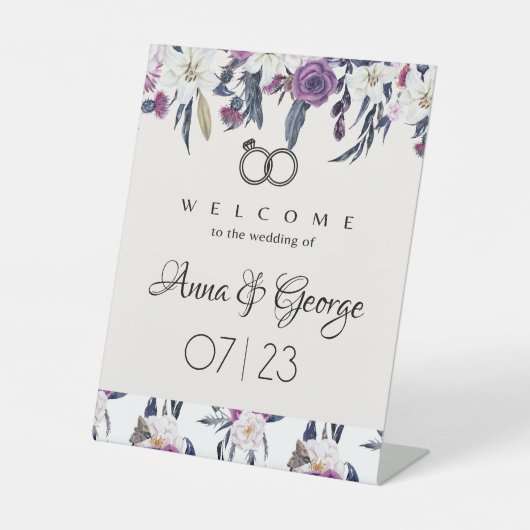 Herzlich willkommen bei der Hochzeit des Schildes  Sockelschild (Vorderseite)