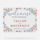 Herzlich willkommen bei der Hochzeit personalisier Acrylschild (Vorderseite)