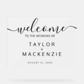 Herzlich willkommen bei der Hochzeitsfeier persona Acrylschild (Vorderseite)