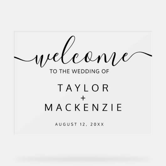 Herzlich willkommen bei der Hochzeitsfeier persona Acrylschild (Vorderseite)