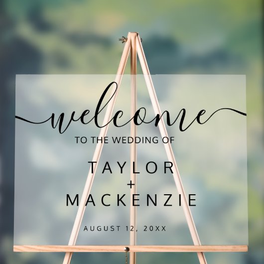 Herzlich willkommen bei der Hochzeitsfeier persona Acrylschild (Neutral)