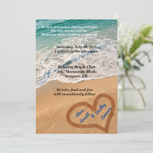 Herzlich Willkommen bei der Hochzeitsfeier von San Einladung (Stehend Vorderseite)