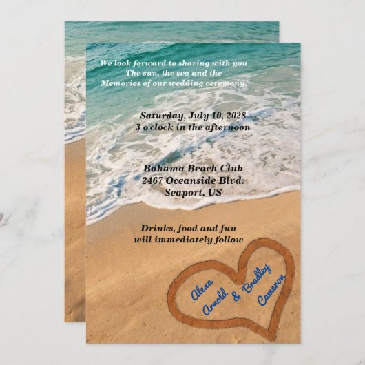 Herzlich Willkommen bei der Hochzeitsfeier von San Einladung (Vorne/Hinten)