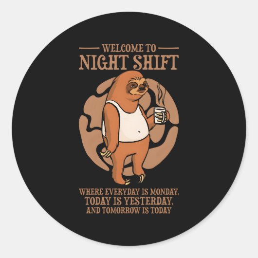 Herzlich willkommen bei der nächtlichen Umfahrt, w Runder Aufkleber (Vorderseite)