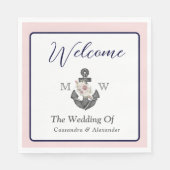 Herzlich willkommen bei der Nautic Wedding Floral Serviette (Vorderseite)