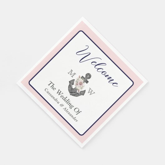 Herzlich willkommen bei der Nautic Wedding Floral Serviette (Ecke)