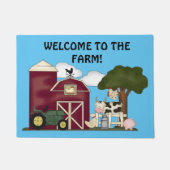 Herzlich willkommen bei der Tür des Bauernhauses Fußmatte (Vorderseite)