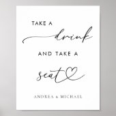 Herzlich willkommen bei einem Drink und bei einer  Poster (Vorne)