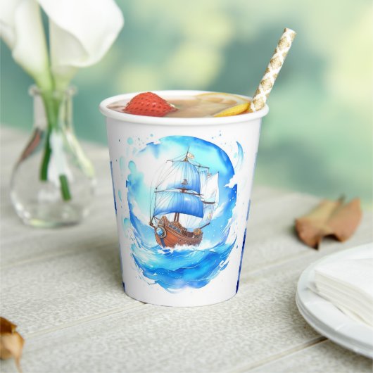 Herzlich willkommen bei einem Seemann: Babydusche  Pappbecher (In Situ)