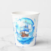 Herzlich willkommen bei einem Seemann: Babydusche Pappbecher (Vorderseite)