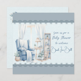 Herzlich willkommen bei einer Baby Boy Dusche Einladung