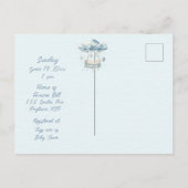 Herzlich willkommen bei einer Baby Boy Dusche Einladungspostkarte (Rückseite)