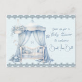 Herzlich willkommen bei einer Baby Boy Dusche Einladungspostkarte (Vorderseite)