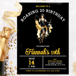 Herzlich willkommen bei einer Roaring 20 19. Gebur Einladung