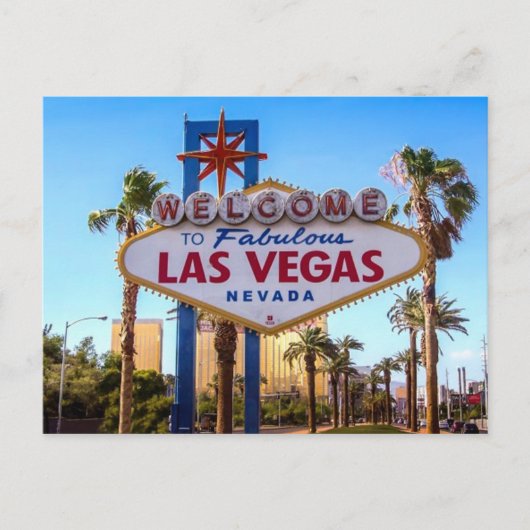 Herzlich willkommen bei Fabulous Las Vegas Sign Po Postkarte (Vorderseite)