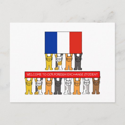 Herzlich willkommen bei Französisch-Fremdsprachenl Postkarte (Vorderseite)