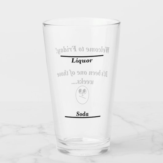 Herzlich willkommen bei Friday Mixed Drinks Novelt Glas (Rückseite)