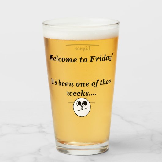 Herzlich willkommen bei Friday Mixed Drinks Novelt Glas (Vorne (Gefüllt))