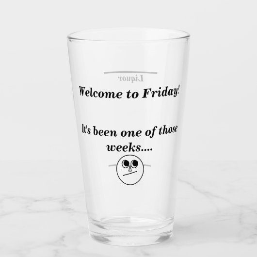 Herzlich willkommen bei Friday Mixed Drinks Novelt Glas (Vorderseite)