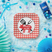 Herzlich willkommen bei GRILLEN Pig Party Papierse Pappteller (Party)