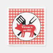 Herzlich willkommen bei GRILLEN Pig Party Papierse Serviette (Vorderseite)