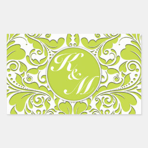 Herzlich Willkommen bei Hearty Party Lime Green an Rechteckiger Aufkleber